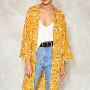LOVE FIRE Kimono Floral Maxi Cover Up | Size S